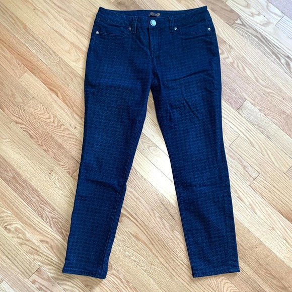 Seven7 Dark Wash Houndstooth Skinny Jeans 31 - Picture 2 of 7
